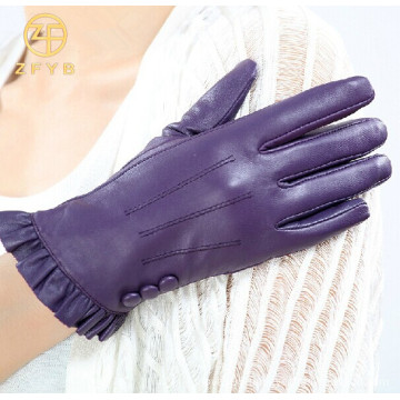 cute girls winter resistant black gloves ethiopian leather